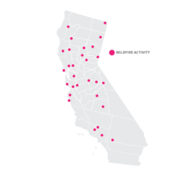 map of California fires